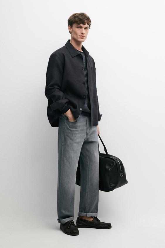 Linen total look overshirt with pocket details from Zara - $200