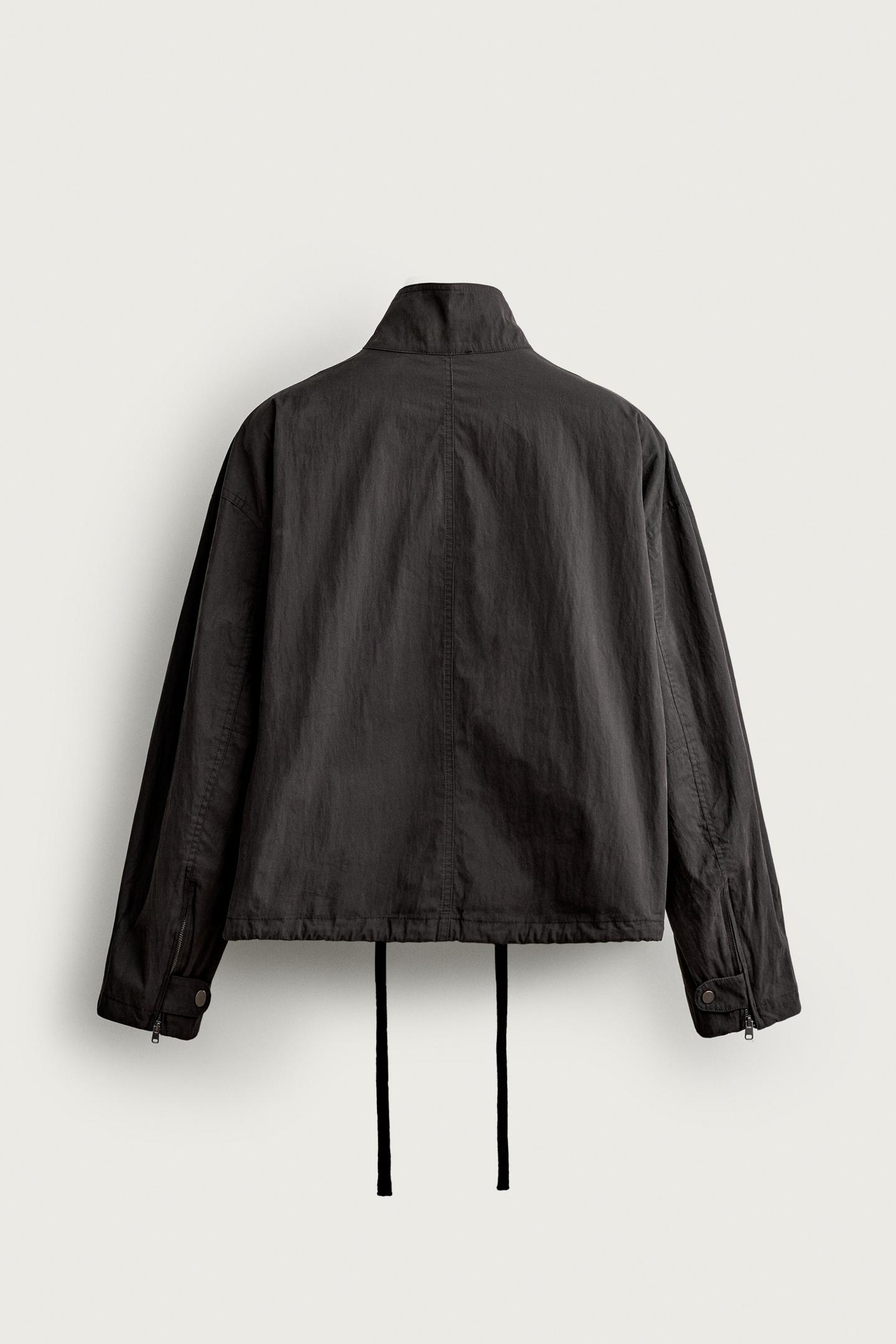 Мужская куртка Zara Cropped-Fit, цвет: Чёрный — фото 8