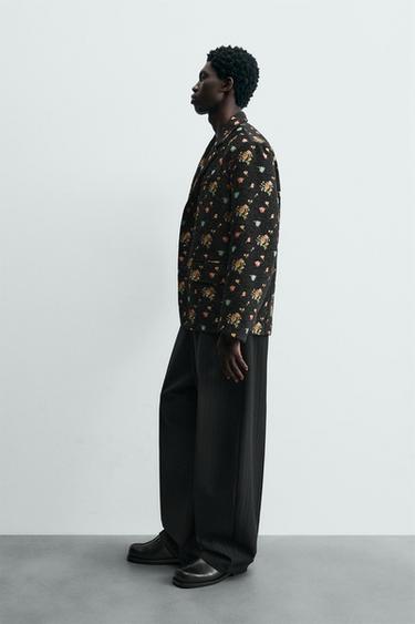 VESTE JACQUARD FLORAL - noir/jaune de Zara - Image 3