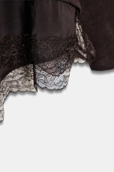 HAUT BIMATIÈRE EN DENTELLE - Marron de Zara - Image 6