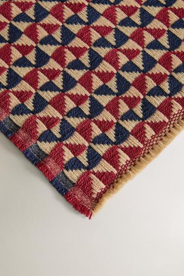 PLAID DOUX MOTIF GÉOMÉTRIQUE - Rouge de Zara - Image 2
