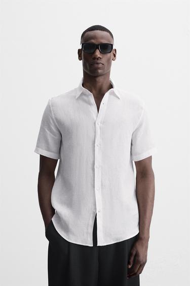 100% LINEN SHIRT - White by Zara