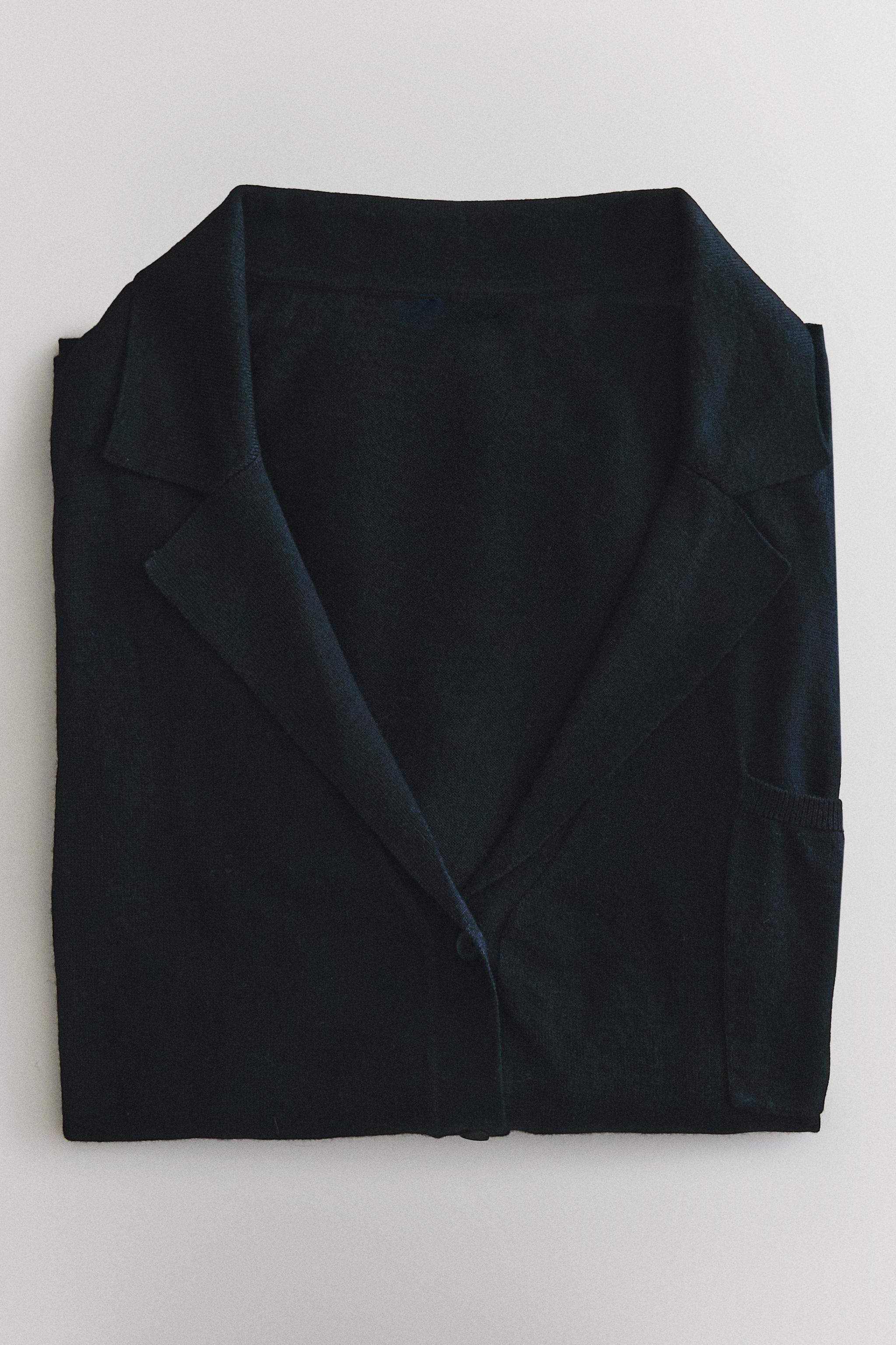 WOOL SILK LAPEL INFINITY SCARF CARDIGAN