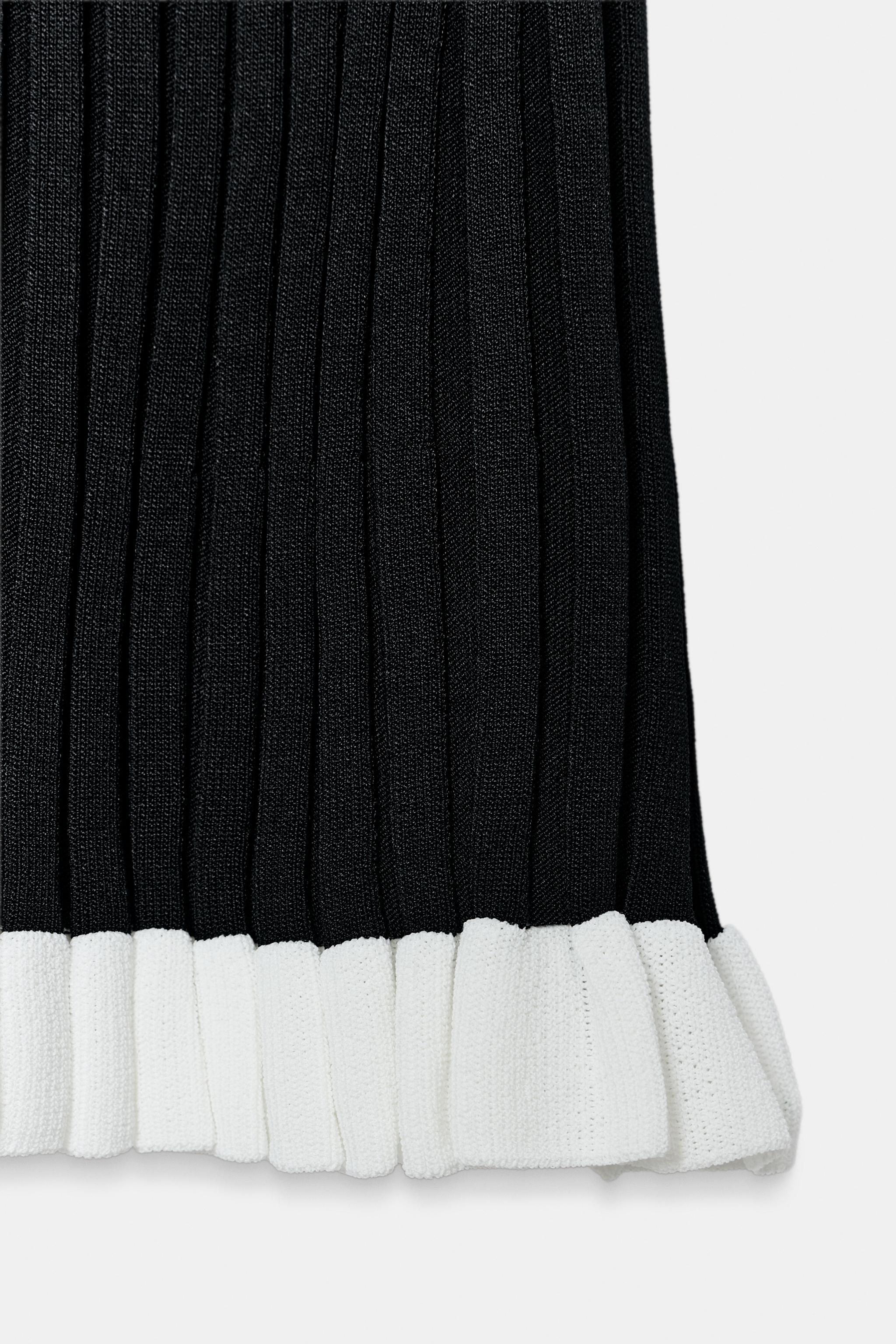 Zara SHORT RIBBED KNIT DRESS — фото 8