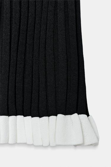 ROBE COURTE EN MAILLE CÔTELÉE - Noir de Zara - Image 7