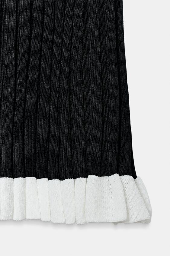 ROBE COURTE EN MAILLE CÔTELÉE - Noir de Zara - Image 7