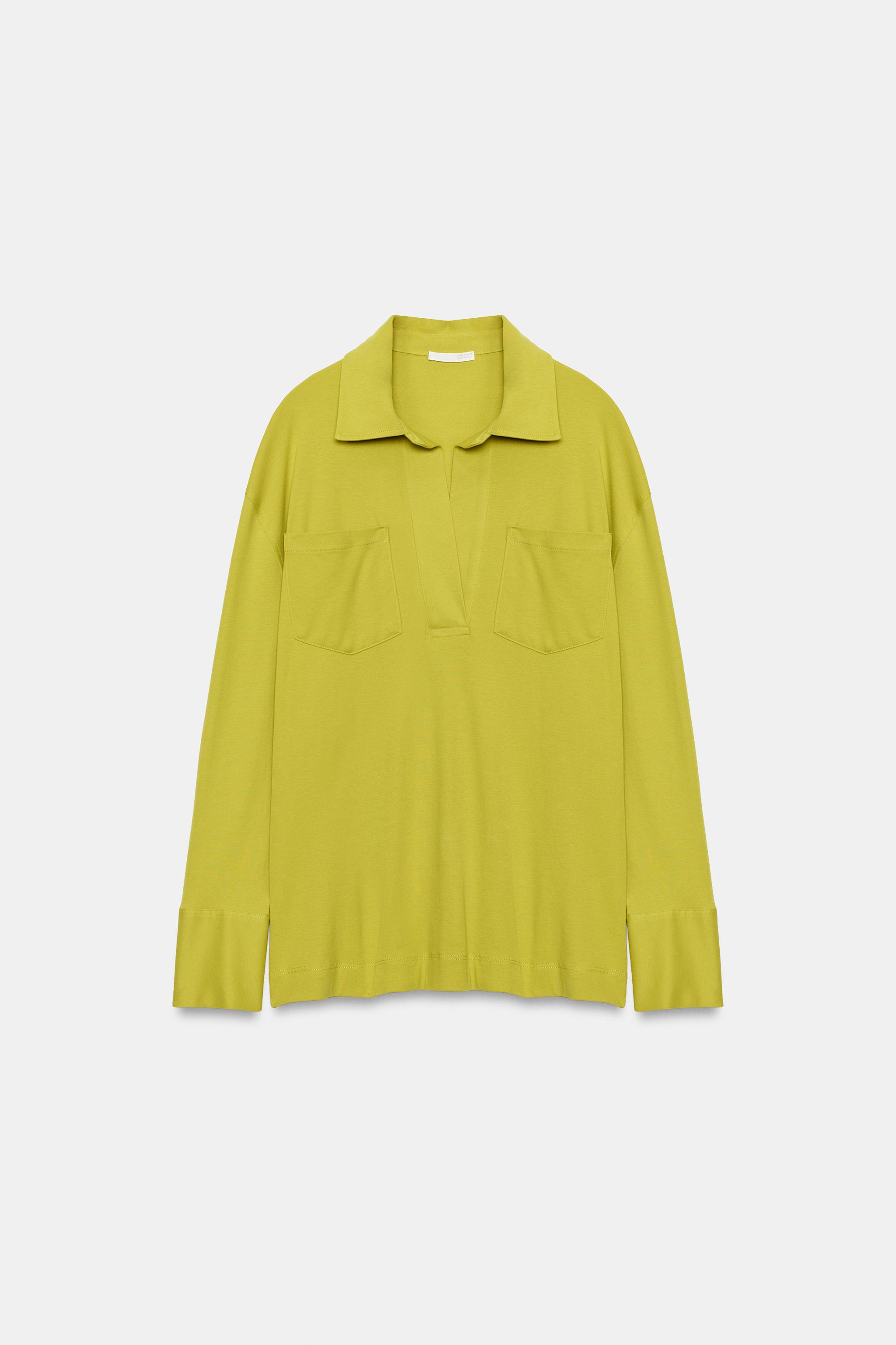 Женские футболки Zara POCKET POLO T-SHIRT — фото 5