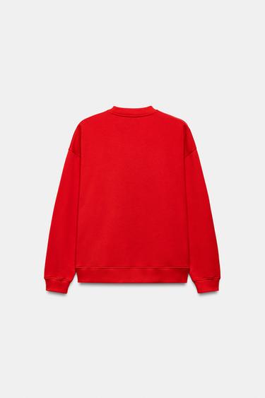 ALMODÓVAR SLOGAN SWEATSHIRT - Red by Zara - Image 1