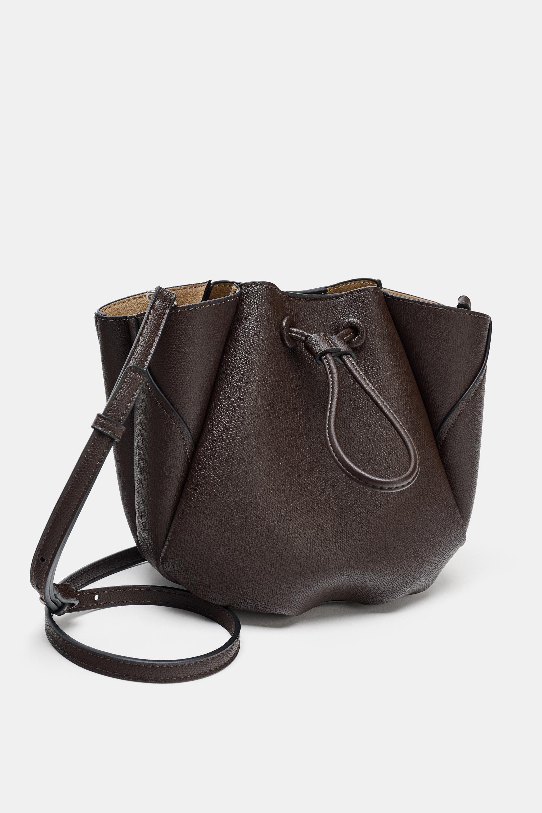 ステッチ入りミニバケットバッグ - ブラウン | ZARA Japan / 日本