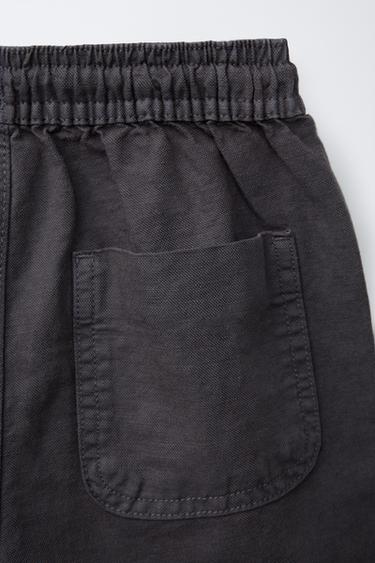 LINEN BLEND BERMUDA SHORTS - Anthracite grey by Zara - Image 3