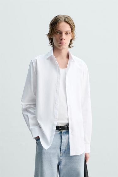 CAMISA SLIM FIT COM ESTRUTURA - Branco da Zara