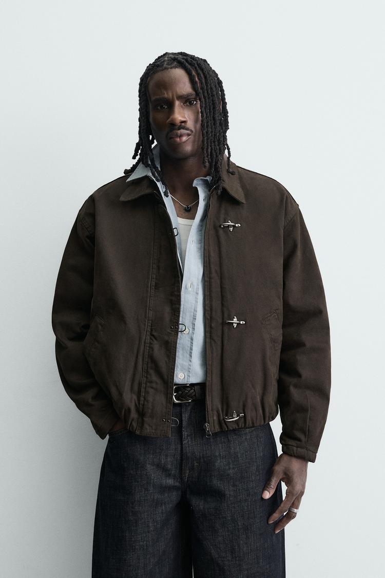 ZARA CROPPED FIT JACKET WITH FIREMAN CLASP
