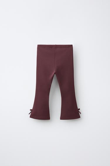 PUNTO ROMA FLARE LEGGINGS WITH BOWS — Eggplant 2