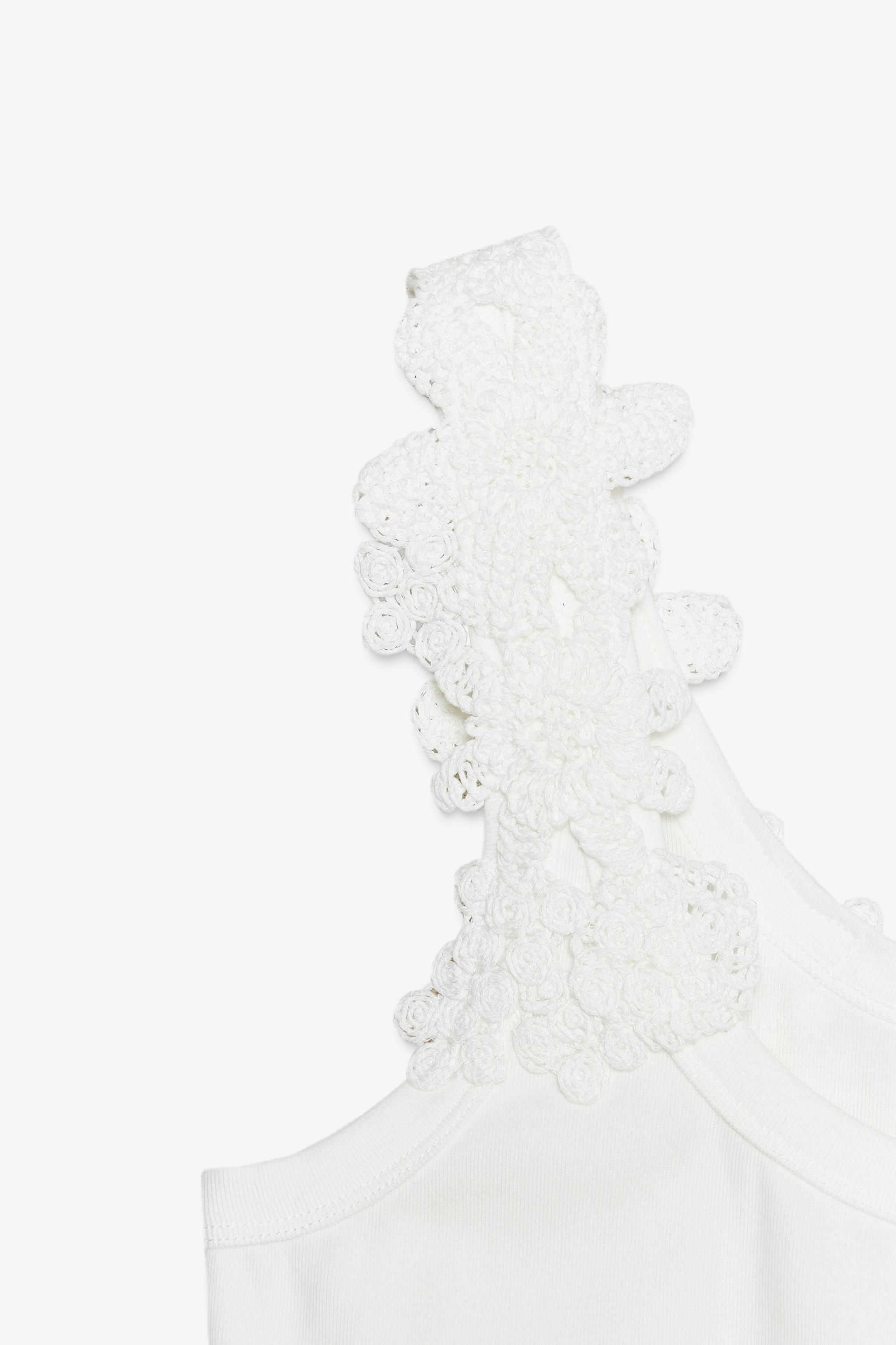 CROCHET STRAP TANK TOP - White | ZARA United States