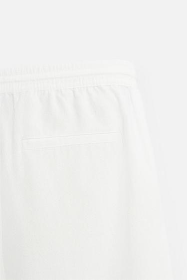 BOUCLÉ TEXTURED BERMUDA SHORTS - White by Zara - Image 8