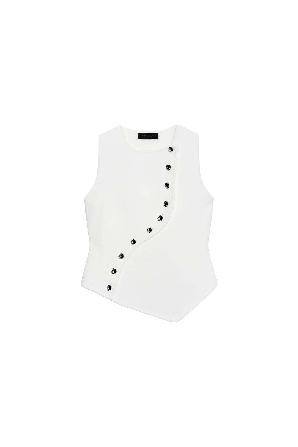 ASYMMETRIC CLOSURE KNIT TOP - image 3