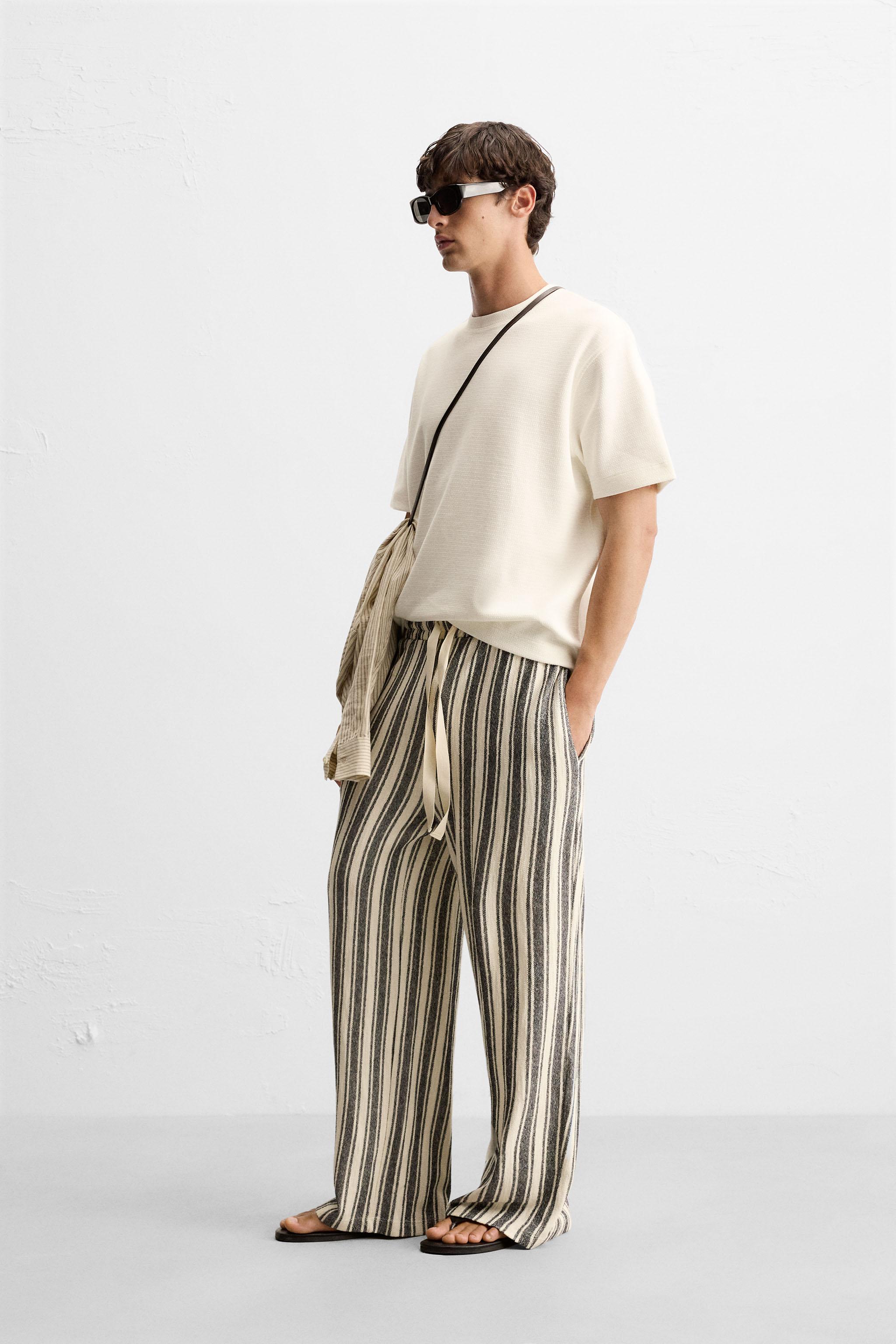 PANTALON JACQUARD RAYURES