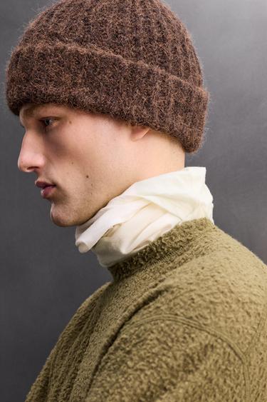 SWEAT TEXTURÉ AVEC LAINE - vert olive de Zara - Image 5