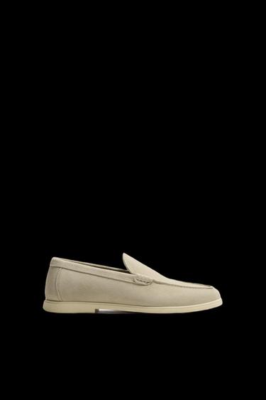 Zara CASUAL LEATHER LOAFERS - Off White
