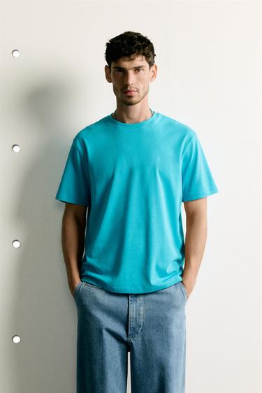 MEDIUM WEIGHT SHORT SLEEVE T-SHIRT - Mid-turquoise by Zara