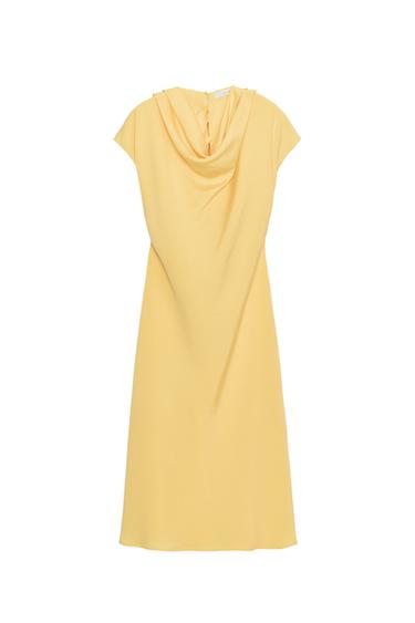 VESTIDO MIDI FLUIDO ZW COLLECTION - Amarillo de Zara