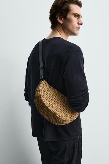 Zara WOVEN SHOULDER BAG - Off White - Image 0