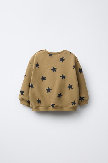 PRINTED SWEATSHIRT - Khaki by Zara - Image 1