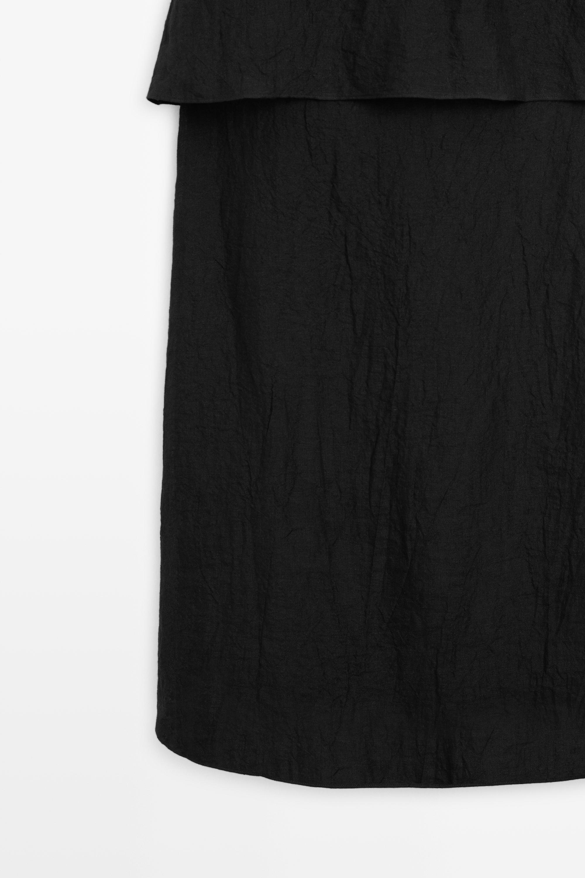 Flowing strappy 100% linen dress