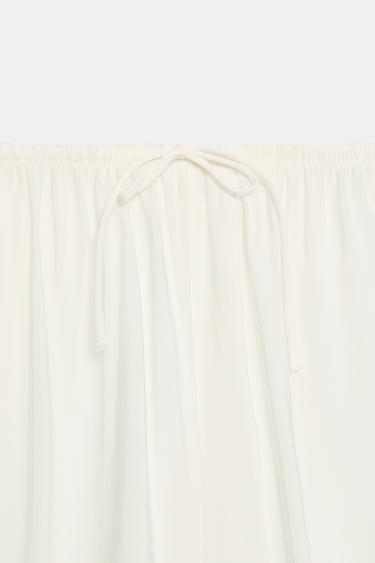 PALAZZO TROUSERS WITH DRAWSTRINGS - White by Zara - Image 6