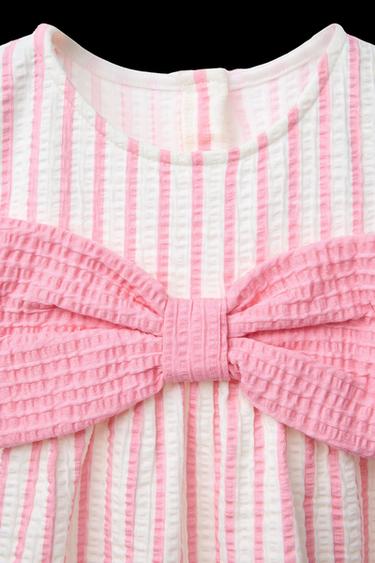 GEMUSTERTES KLEID MIT MAXI-SCHLEIFE - Rosa von Zara