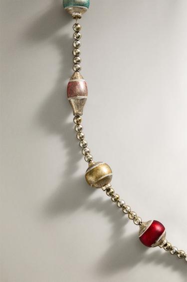 RETRO CHRISTMAS BAUBLE GARLAND - Light blue by Zara - Image 1