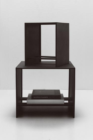 Zara AGED METAL SIDE TABLE - Black