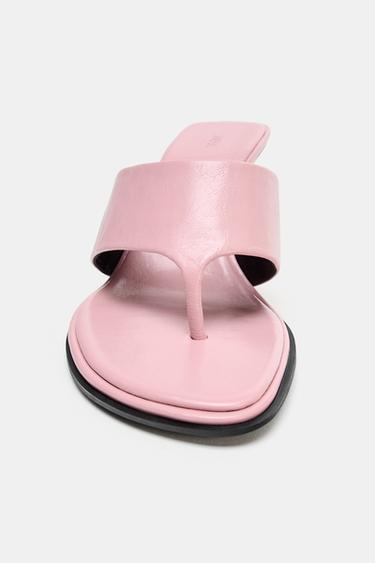 SANDALES EN CUIR À TALONS ÉDITION LIMITÉE - Rose de Zara - Image 2