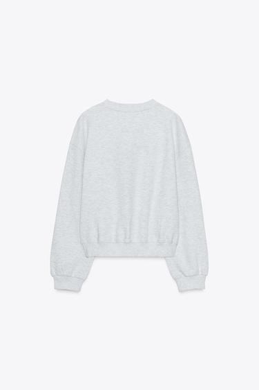 SWEAT COTON INSCRIPTION - Gris chiné de Zara - Image 6