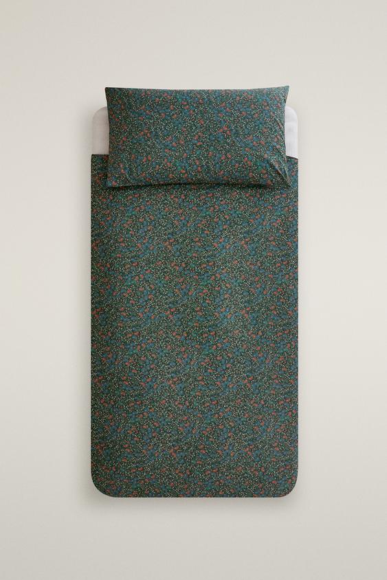 HOUSSE DE COUETTE ENFANT PAISLEY NOËL COTON (300 FILS) - Vert foncé de Zara - Image 0