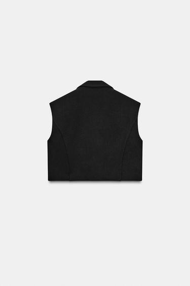 SHORT WAISTCOAT WITH SHOULDER PADS - Black by Zara - Image 6