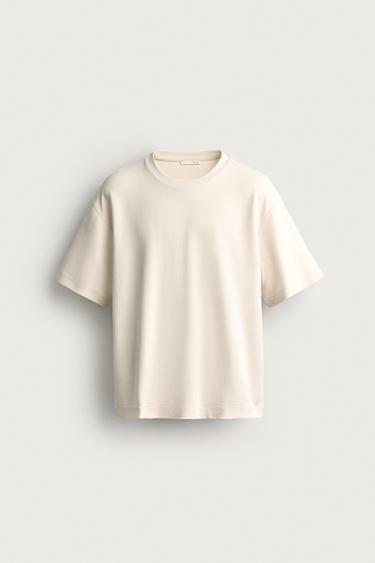 SOFT RELAXED FIT T-SHIRT - Oyster-white by Zara