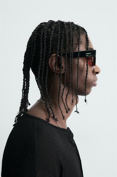 LUNETTES DE SOLEIL RECTANGULAIRES - Noir de Zara - Image 1