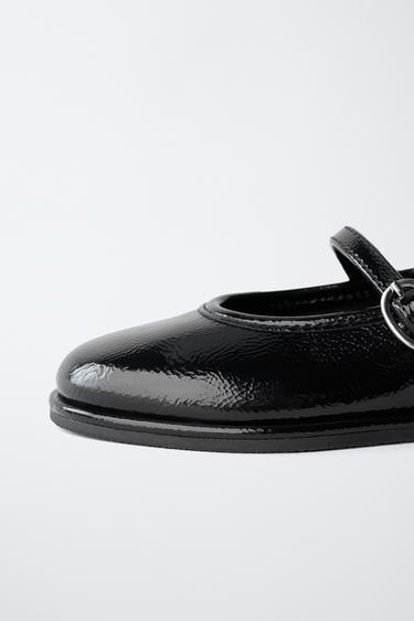 PATENT BALLET FLATS - Black by Zara - Image 5