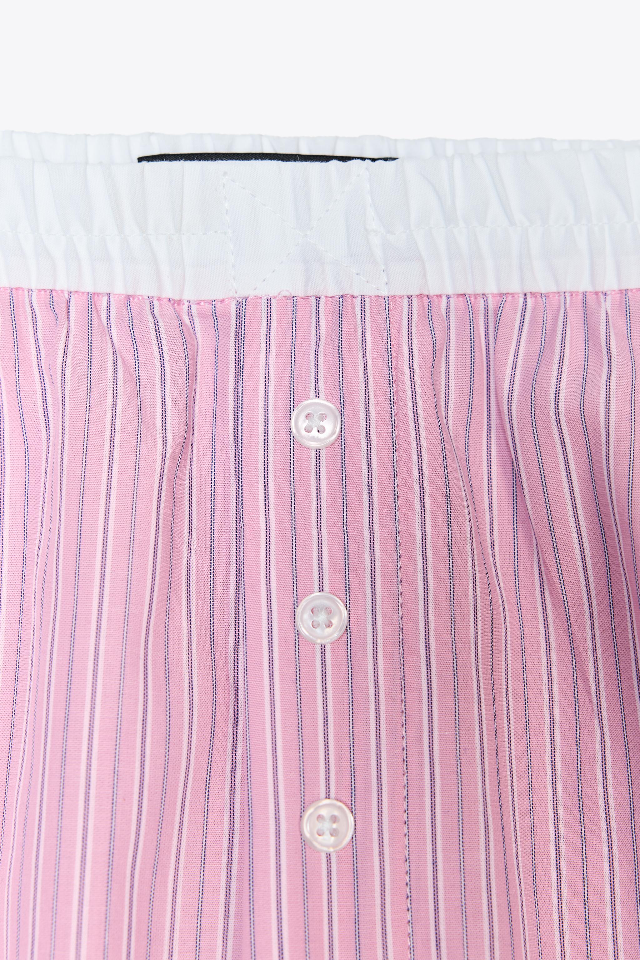 ZARA ストライプ柄ボクサーパジャマパンツ 6929/435 STRIPED BOXER PAJAMA PANTS - Pink / White | ZARA United States