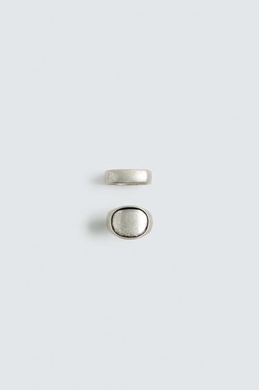 Zara 2-PACK COMBINED RINGS - Silver