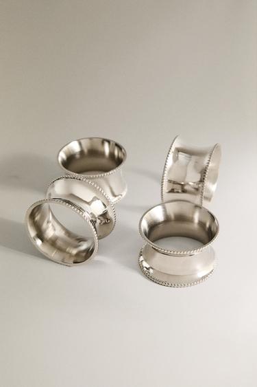 ROUND STEEL NAPKIN RING PACK (PACK OF 4) - Steel by Zara - Image 1