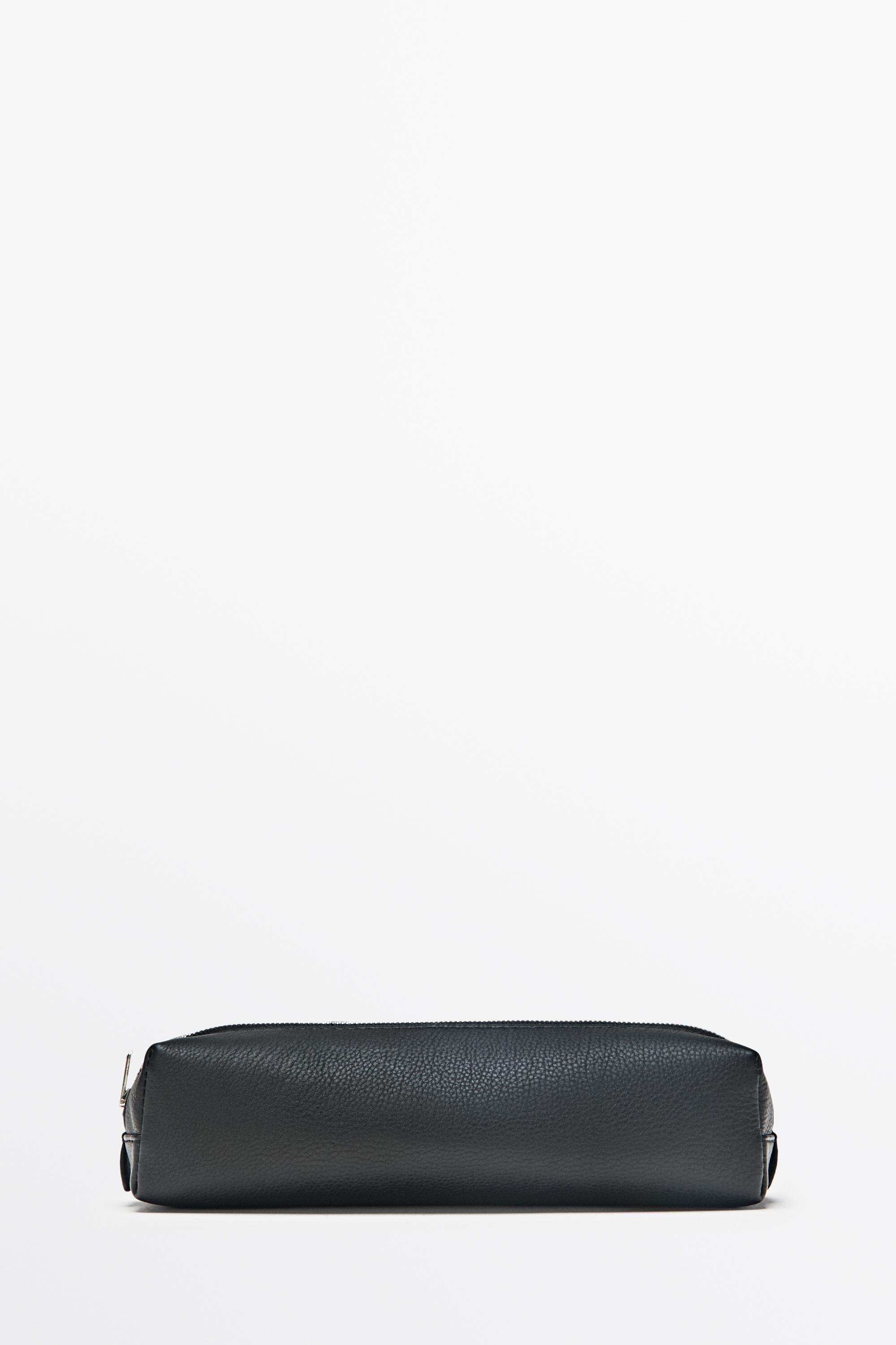 Nappa leather zip pouch