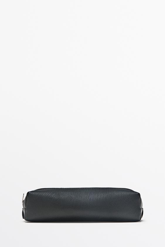 Zara Nappa leather zip pouch - Black - Image 0