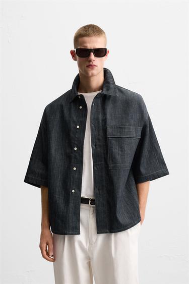 ΠΟΥΚΑΜΙΣΟ ΝΤΕΝΙΜ OVERSIZE FIT - ΛΟΥΛΑΚΙ του Zara
