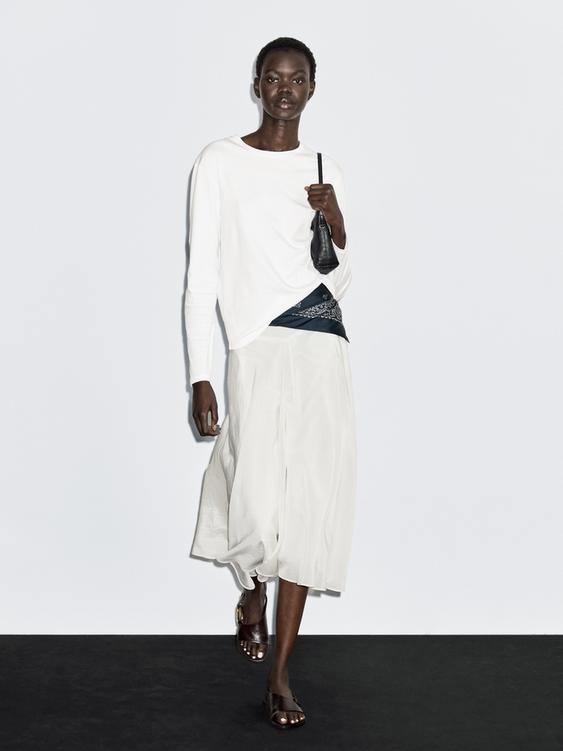 Long sleeve T-shirt with seam detail