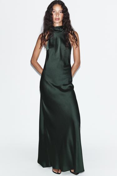VESTIDO LARGO LAZADA - Musgo de Zara