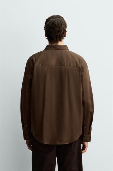 CHEMISE COUPE DÉCONTRACTÉE - Marron clair de Zara - Image 2