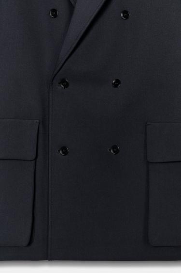 VESTE OVERSIZE MAXI POCHES - Bleu marine foncé de Zara - Image 8