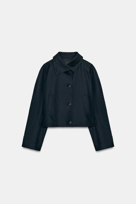 ZW COLLECTION CROP JACKET - Blue by Zara - Image 0